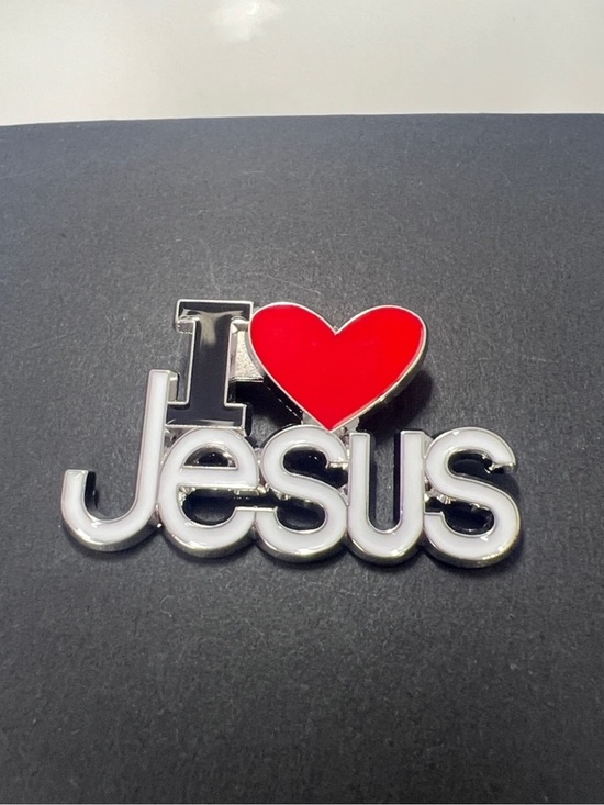 Beyond Grateful Jewelry - I Heart Jesus Red White Black Brooch